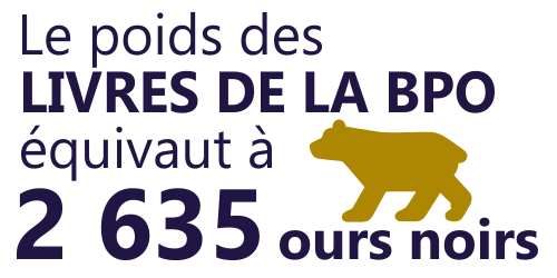 Le poids des livres de la BPO équivaut à 2 635 ours noirs